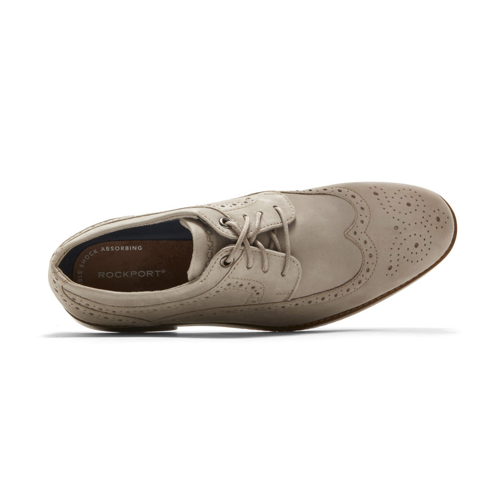 Rockport Singapore Mens Oxfords - Style Purpose 3 Wingtip Grey - TB8235174